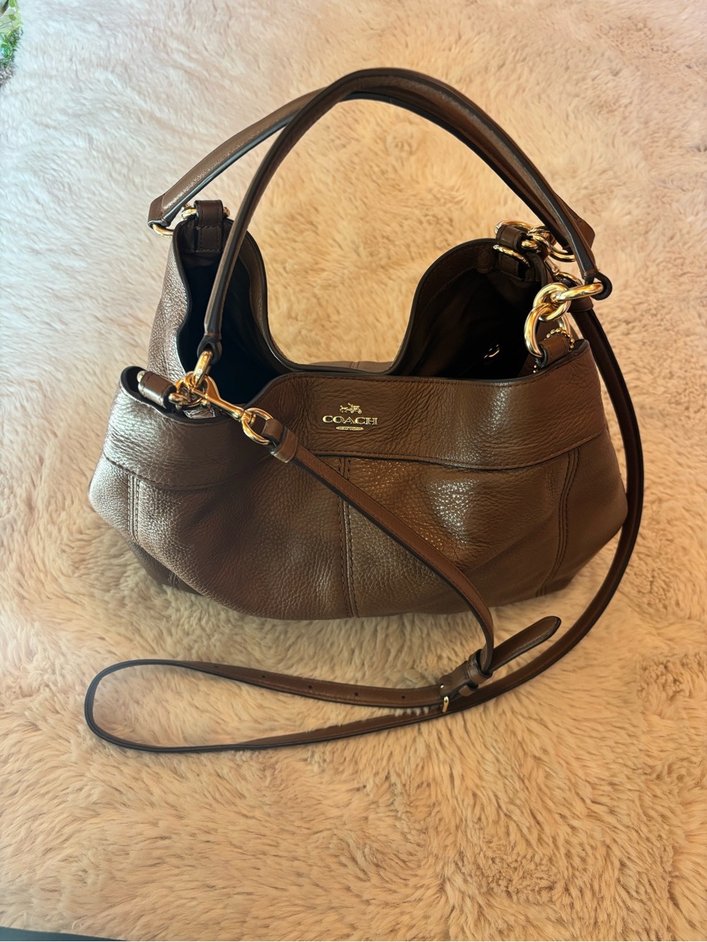 Coach Shoulder Bag Brown Leather Hobo